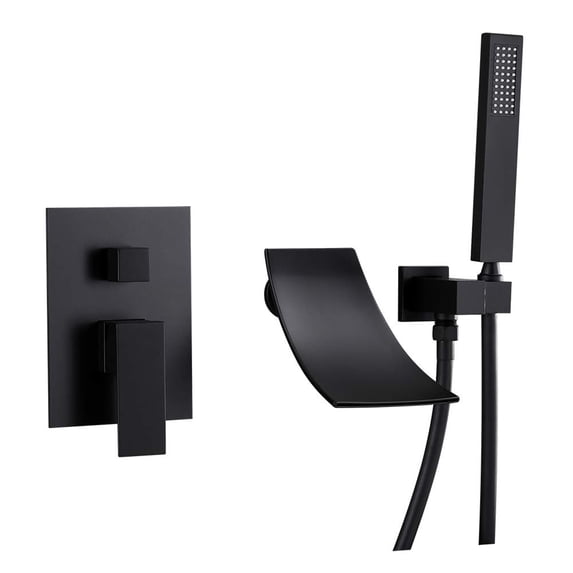 Shower Faucet Set Rainfall Bathtub Shower System with High Pressure Handheld Shower Head, Bathroom Wall Mixer Shower Set