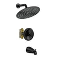 thumbnail image 1 of Shower Faucet Set with Tub Spout,Dual Function Shower Trim Kit(Rough-in Valve Included) with 10 Inch Shower Head,Black Rain Mixer Shower System Wall Mounted Rainfall Shower Combo Set, 1 of 8