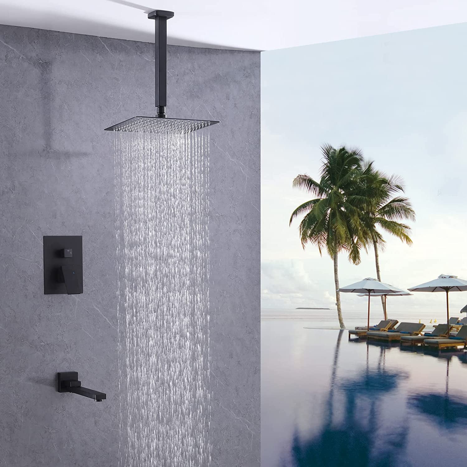 Shower Faucet Set with Tub Spout,Shower Tub Kit with 10 Inch Rain