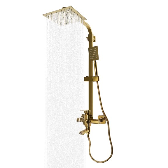 Shower Faucet System Set, Rainfall Shower Head with Handheld Spray Mixer Tap for Homes, Hotels, Restaurants, Bathing Centers, Swimming Pools, Gyms, and Other Indoors