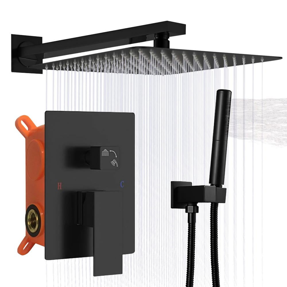 Matte Black Stainless Steel Multi-Head Rain Shower System