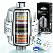 Shower Filter 25 Stage with 2 Replaceable Filter Cartridges - Universal Multi-Stage Shower Head Filter,Reduces Dry Skin