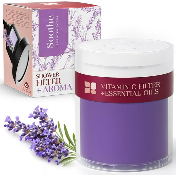 Radiance by Mist Vitamin C Shower Filter Replacement Cartridge + Shower Steamers Aromatherapy - K Beauty, Lavender Spa Scent
