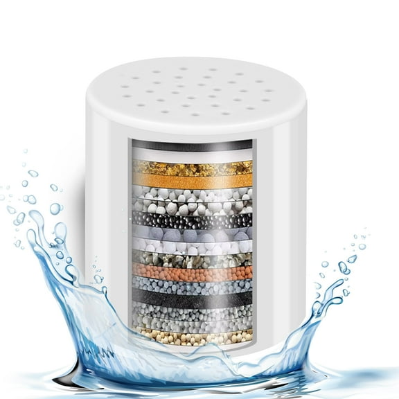 Shower Filter Replacement Cartridge, Qiseep 1 Pack 15 Stage Shower Filter for Hard Water, Removes Chlorine, Heavy Metals, Iron, Sediments, Compatible with Universal Shower Filter
