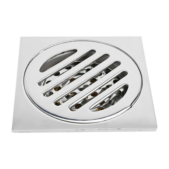 Shower Floor Drain Stainless Steel Copper Electroplated Round Lid Large