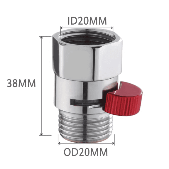 Shower Flow Control Valve, Brass Shut Off Valve for Hand Shower or Fixed Shower Head, G1/2" Shower Pressure Regulator