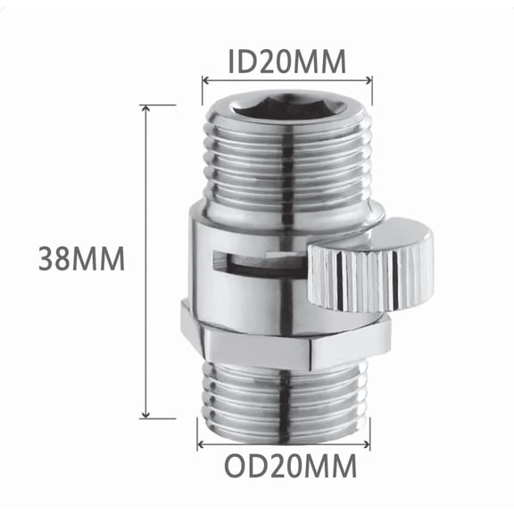 Shower Flow Control Valve, Brass Shut Off Valve for Hand Shower or Fixed Shower Head, G1/2" Shower Pressure Regulator