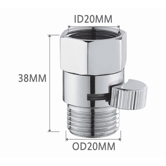 Shower Flow Control Valve, Brass Shut Off Valve for Hand Shower or Fixed Shower Head, G1/2" Shower Pressure Regulator