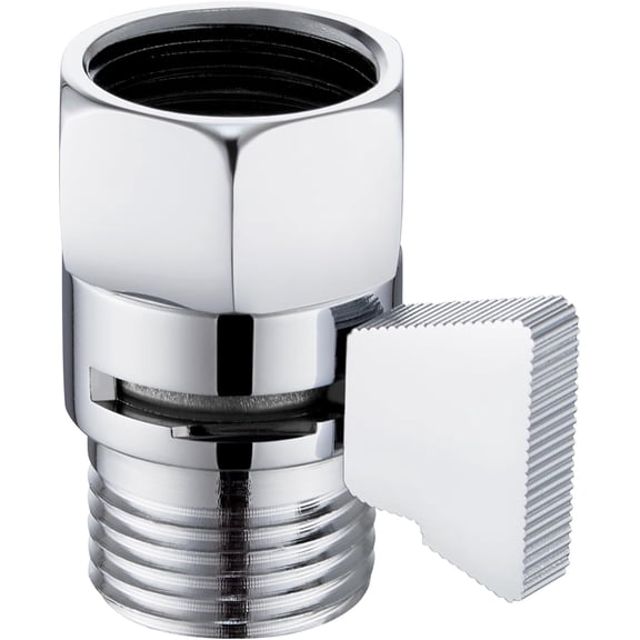 Shower Flow Water Valve, Brass Shut Off Valve for Hand Shower, RV Hose Flow Restrictor, Chrome