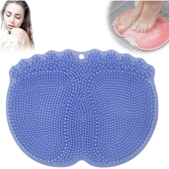 Shower Foot and Back Scrubber, 2025 New Shower Foot Scrubber Mat Back Washer Exfoliating Bath Wash Pad Wall Mounted Slip Suction Cups Bathtub & Shower Mat for Use in Cleaner Men and Women (Pink)