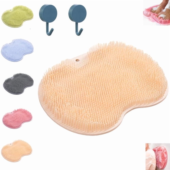 Shower Foot & Back Scrubber, Massage Pad, Shower Wall Mounted Back Scrubber Massage Pad with Non-Slip Suction Cups, Silicone Material, Solid Multiple Colors for Men Women (D)
