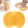 thumbnail image 1 of Shower Foot & Back Scrubber, Massage Pad with Suction Cups & Pumice Stone, Multi-Surface Silicone Bath Mat for Exfoliating and Massaging in Shower or Bathtub, 9.8x11.8 Inch (Yellow), 1 of 10