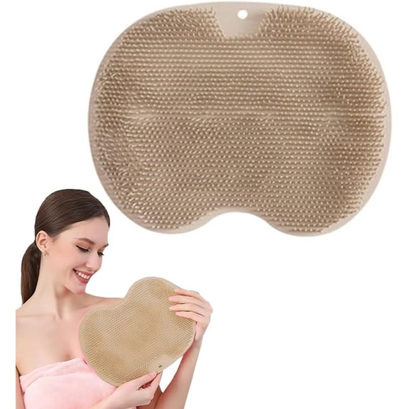 Shower Foot & Back Scrubber Massage Pad | Wall Mounted Non-Slip Foot Cleaning & Massage Pad with Suction Cups, 9.8×11.8 in