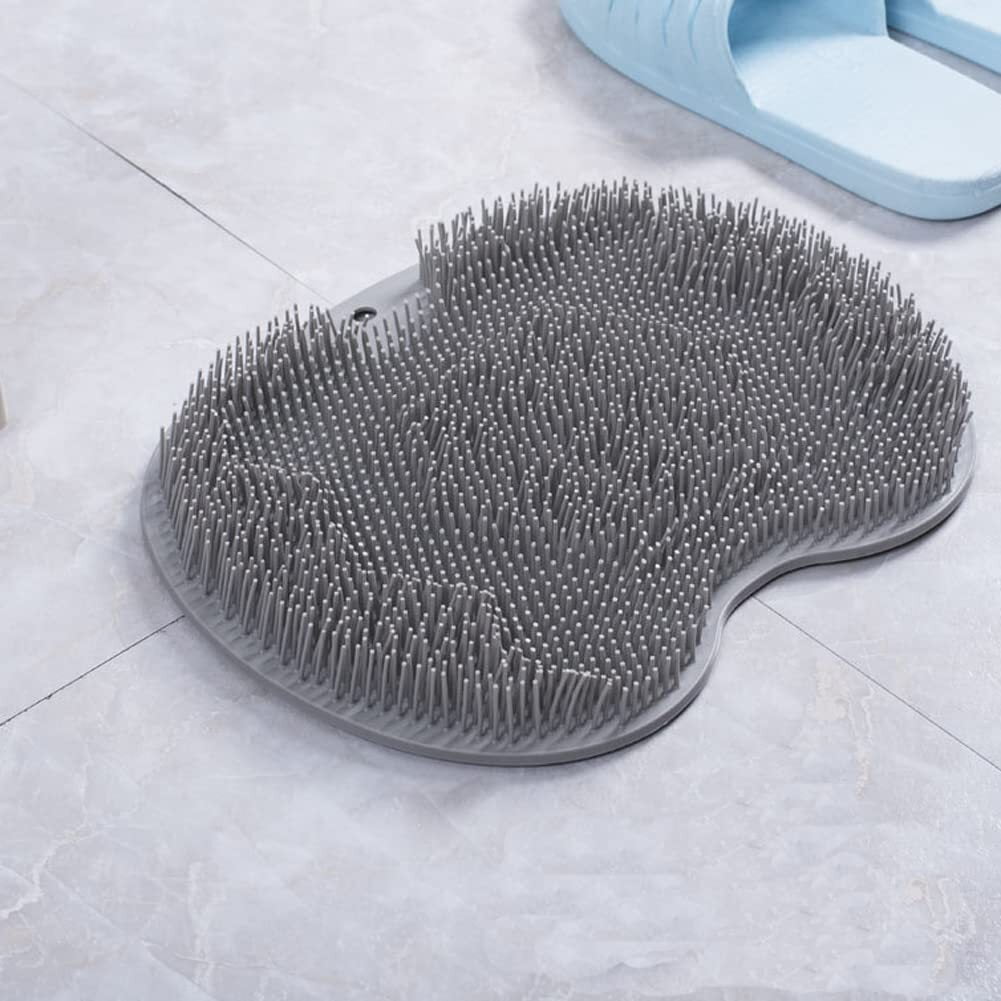 Wall-mounted Back Washer - Foot Massage Pad And Shower Foot Back Washer  With Silicone Bath Brush And Suction Cup