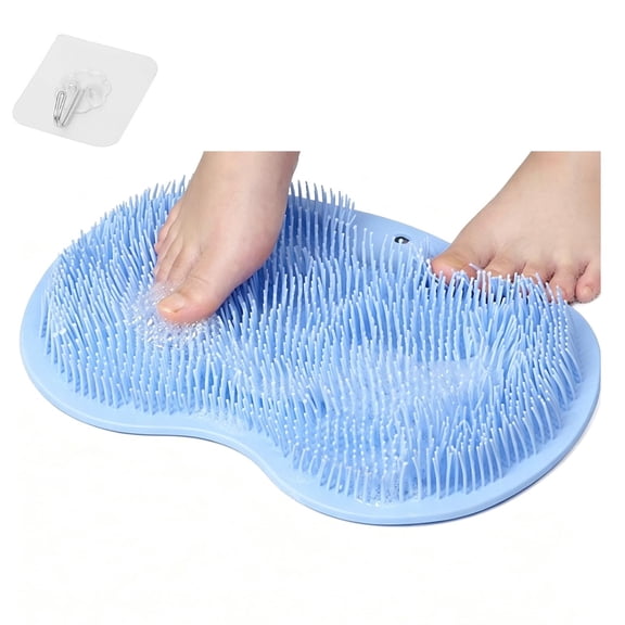 Shower Foot & Back Scrubber, Silicone Shower Foot Scrubb-Er Mat Non-Slip, Foots Scrubber for Showe-R, Wall Mounted Slip Suction Cups for Use in Cleaner Men and Women