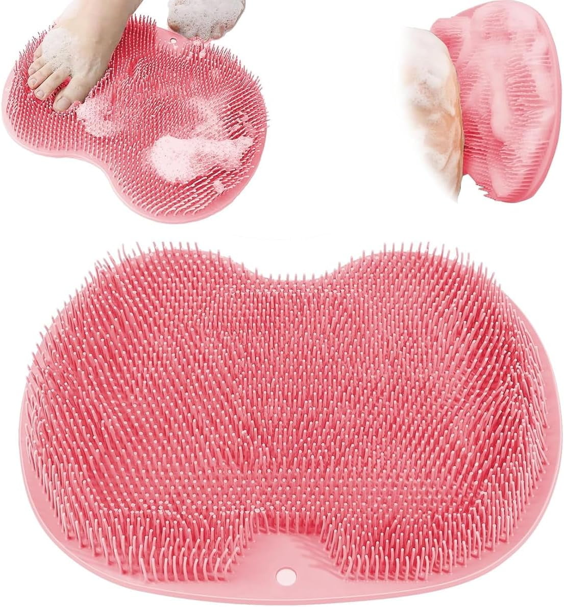 Shower Foot & Back Scrubber, Silicone Shower Foot Scrubber Mat with ...