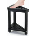 thumbnail image 1 of Shower Foot Rest 14in, Acacia Wood Shower Stool for Shaving Legs (Black), 1 of 14