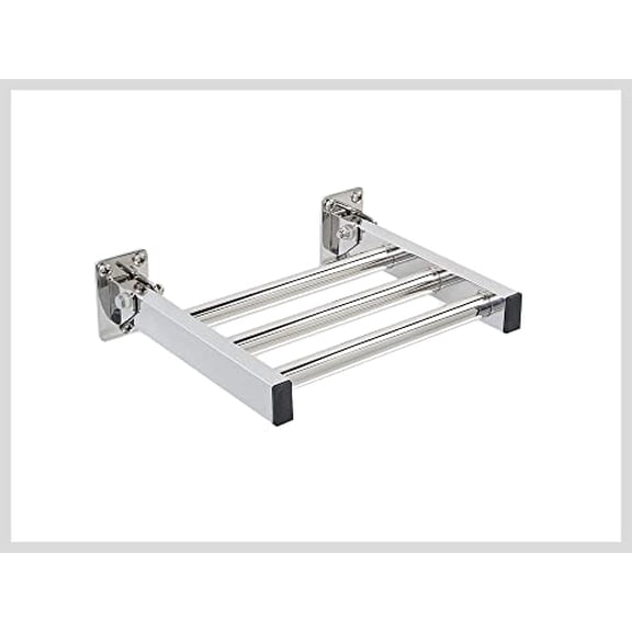 Shower Foot Rest and Shaving Pedestal - Wall Mount Folding Shower Ledge/Elevate Foot for Comfort/Safely Shave Legs and Wash Feet/Supports 200 lbs/ 304 Stainless/Polished Chrome/ 9”