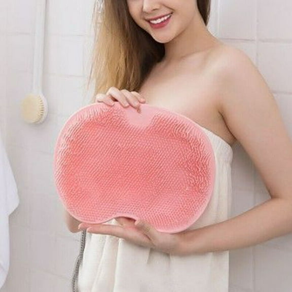 Shower Foot Scrubber Mat Back Washer Exfoliating Bath Wash Pad Wall Mounted Slip Suction Cups for Use in Cleaner Men and Women