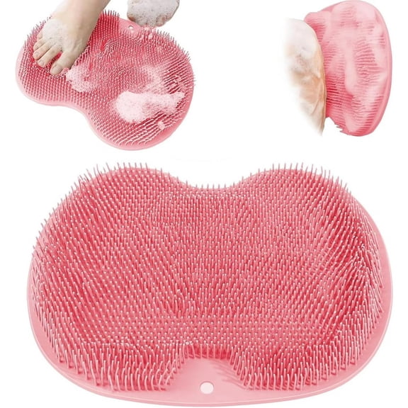 Shower Foot Scrubber Mat – Multifunctional TPE Foot & Back Massage Pad with Suction Cups, Exfoliates Dead Skin, Relieves Tired Feet, Plantar Fasciitis Relief