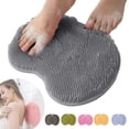 thumbnail image 1 of Shower Foot Scrubber Mat with Non-Slip Suction Cups, Foot Back Cleaning Pad Back Washer Exfoliating Bath Wash Pad, Non Slip Bathtub and Shower Mat with Suction Cups and Drain Holes (Gray), 1 of 5