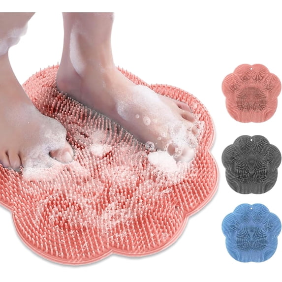 Shower Foot Scrubber Mat with Non-Slip Suction Cups, Silicone Foot Cleaner