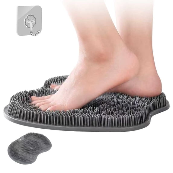 Shower Foot Scrubber Mat with Suction Cups, Silicone Foot Cleaner for Shower