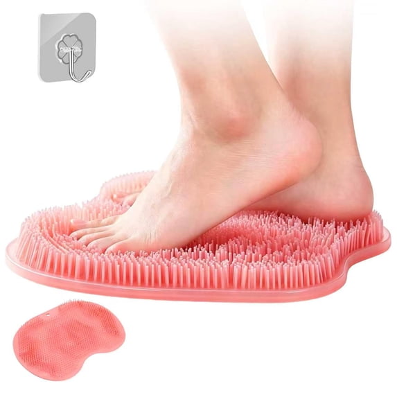 Shower Foot Scrubber Mat with Suction Cups, Foot Cleaner Brush