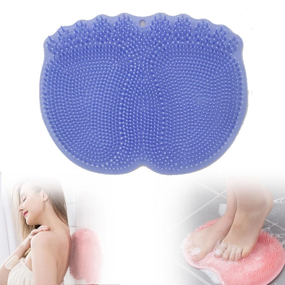 Shower Foot Scrubber Mat with Non-Slip Suction Cups, Foot Back Cleaning Pad Back Washer Exfoliating Bath Wash Pad, Wall Mounted Slip Suction Cups for Use in Cleaner Men and Women(Sky Blue)