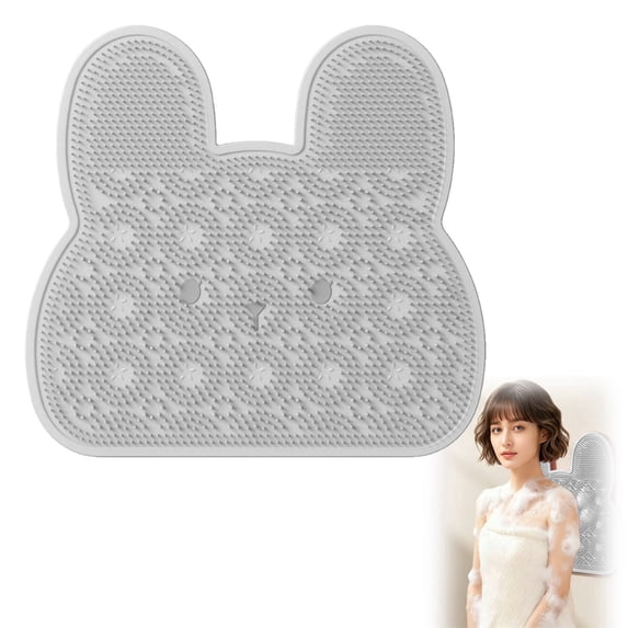 Shower Foot Scrubber Mat with Non-Slip Suction Cups, Shower Foot and Back Scrubber,Foot Spa Brush for Cleaning & Exfoliating, Foot Points Reflexology Mat for Relax Your Feet,12X12.8 Inch,Grey