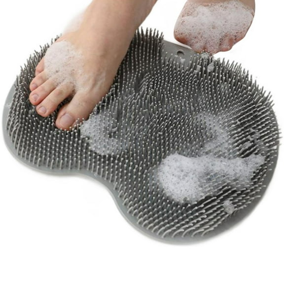 Shower Foot Scrubber Silicone Rub Back Brush Bathroom Non-slip Bath Mat Massage Brush Foot Wash Pad Body Cleaning Tool
