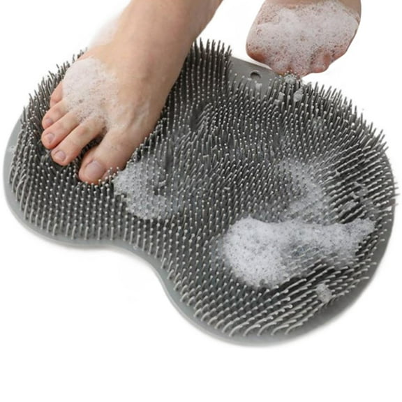 Shower Foot Scrubber Silicone Rub Back Brush Bathroom Non-slip Bath Mat Massage Brush Foot Wash Pad Body Cleaning Tool