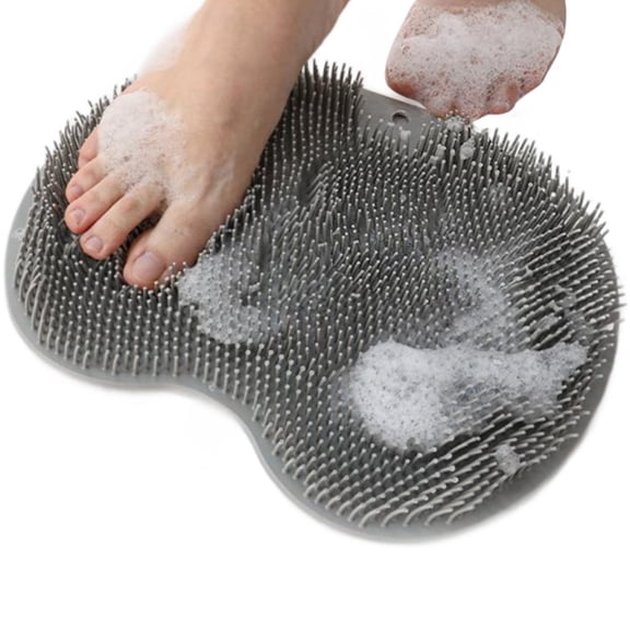 Shower Foot Scrubber Silicone Rub Back Brush Bathroom Non-slip Bath Mat Massage Brush Foot Wash Pad Body Cleaning Tool