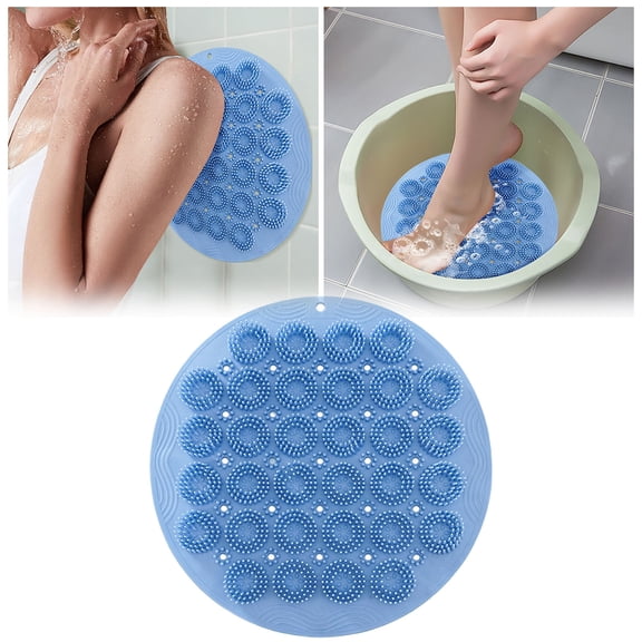 Shower Foot and Body Brush with Suction Buttons Back Massage Pad for Deep Cleaning and Relaxation
