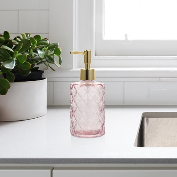 Clear Glass Pump Bottle for Shower Gel, Liquid Soap, Lotion, Shampoo - Simple and Dispenser Container