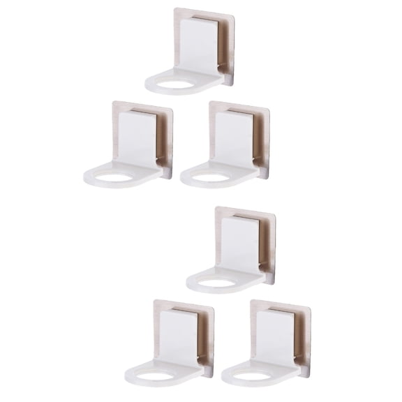 Wall-Mounted Shower Gel and Shampoo Bottle Holder Shelf for Bathroom Storage, White, Set of 6