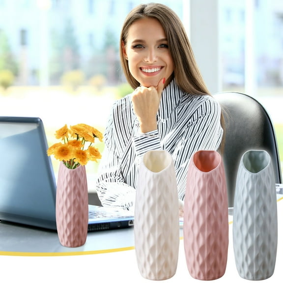 XGFHYJEH Vase, Flower Vase, Vase Decor, Plastic Vase, Spring Vase, Short Vase, Bouquet Vase, Flower Vases Clearance, Flower Vase Decor, Vase Decorations Clearances, Plastic Vase for Flowers