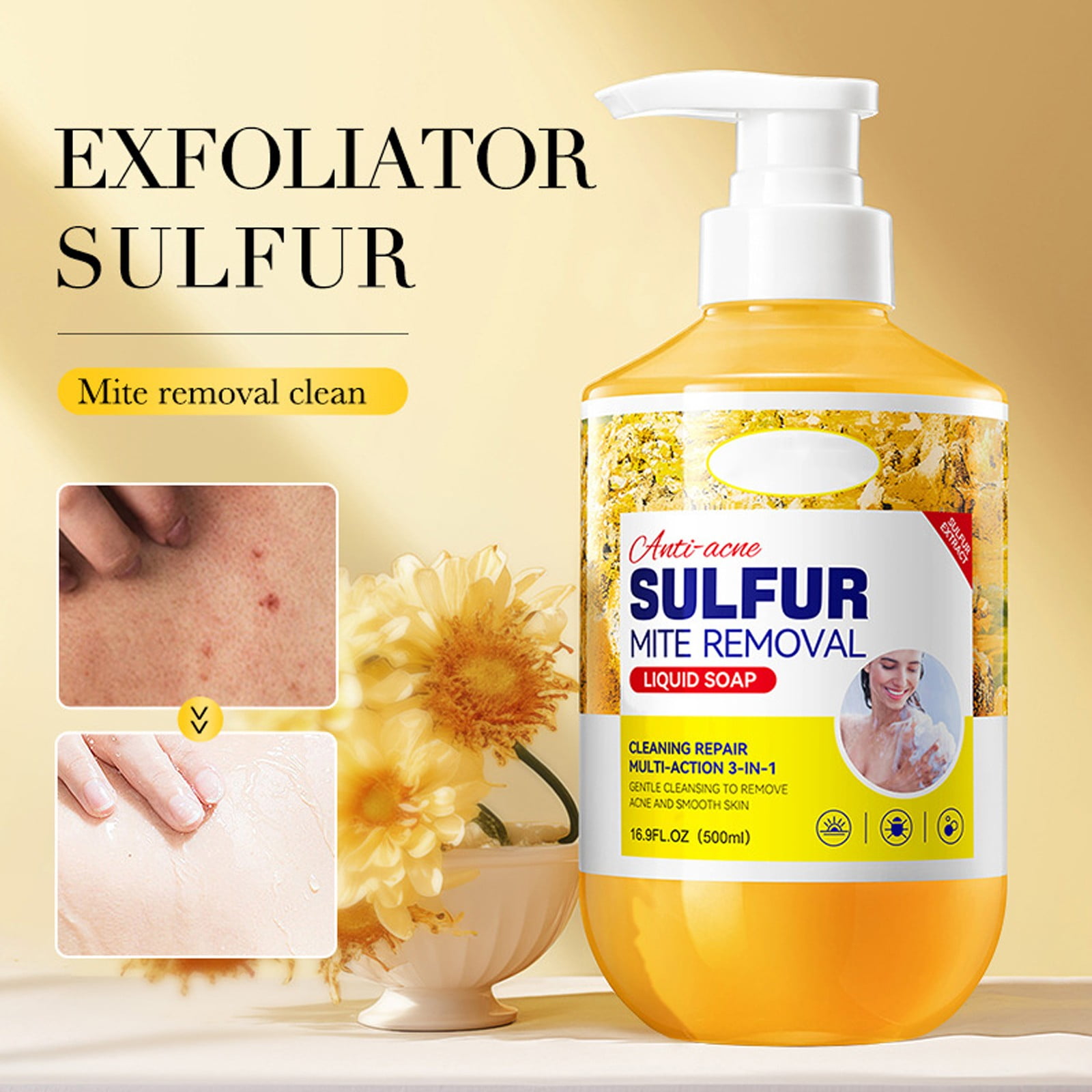 Shower Gel, Sulfur AntiMite Shower Gel Is Used to Itchy Skin and Can