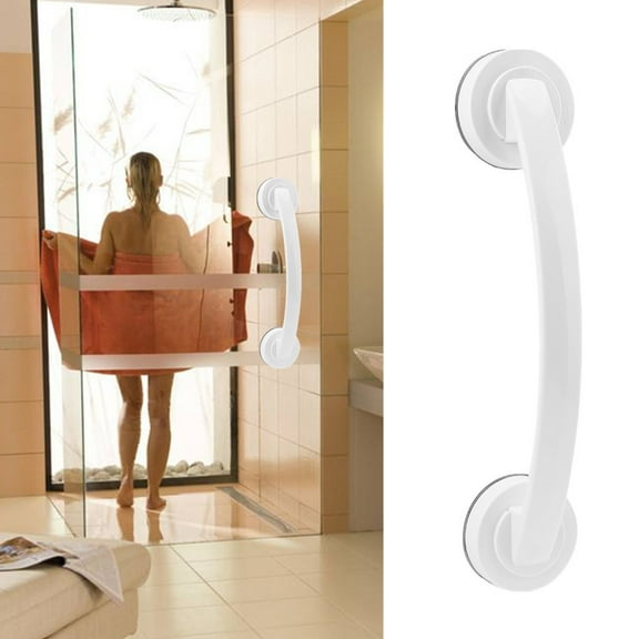 Shower Grab Bar 11.4 Inch Suction Cup Grab Bars for Bathroom & Shower, Removable Shower Safety Handle Heavy Duty Bathtub Grip for Seniors & Elderly, Strong Handrails No Drilling Waterproof
