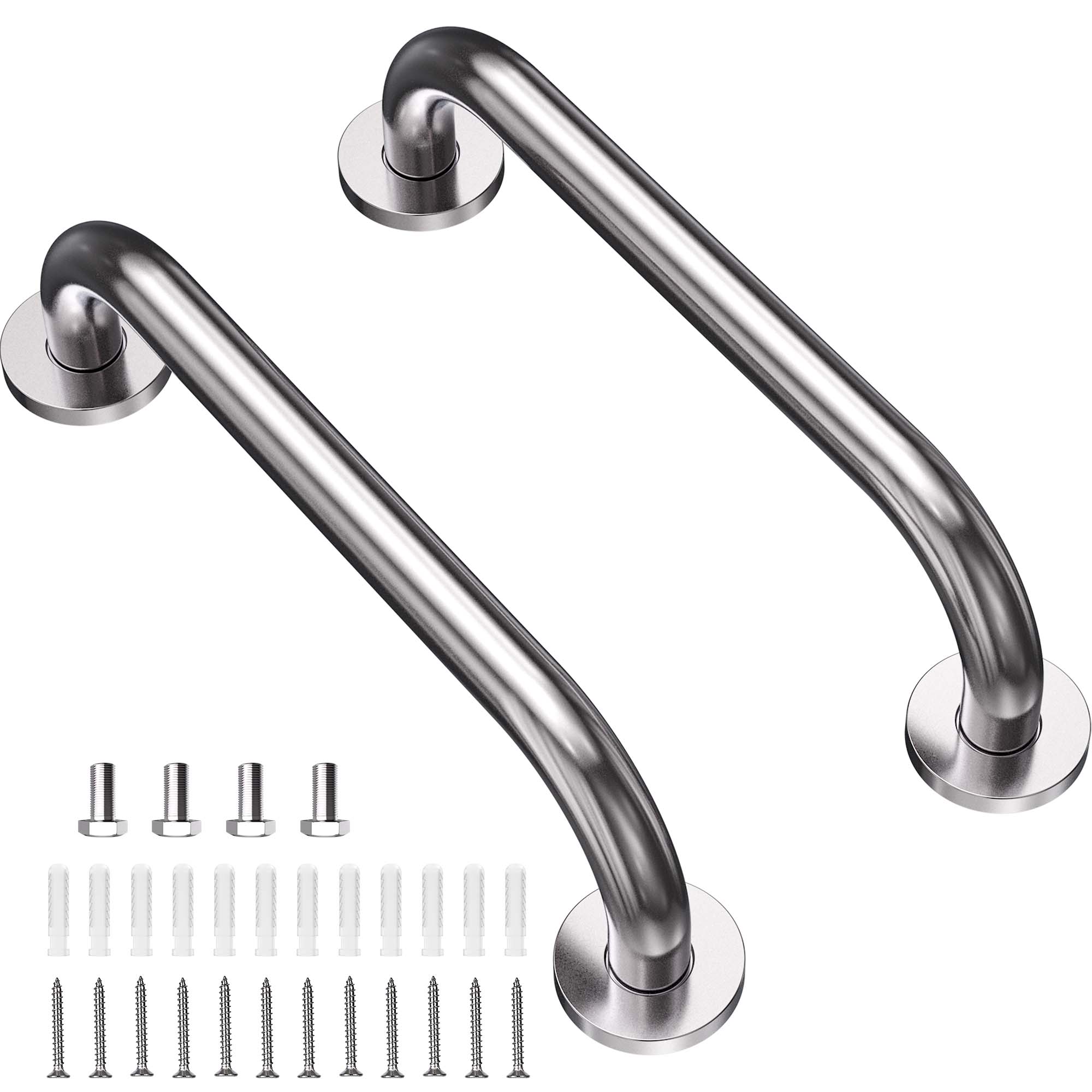 2 Pack 12 Inch Anti Slip Shower Grab Bar Handle, ZUEXT Chrome Stainless
