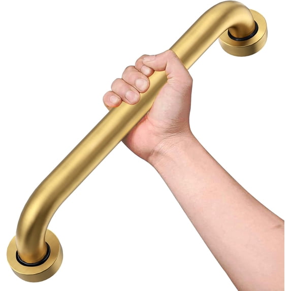 Shower Grab Bar,18 Inch Anti Slip Brushed Gold Stainless Steel Grab Bars for Bathtubs and Showers, Bathroom Grab Bar,Safety Shower Handle,Handicap Elderly Injury Senior Assist Bath Handle