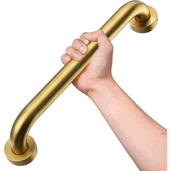 Shower Grab Bar,24 Inch Anti Slip Brushed Gold Stainless Steel Grab Bars for Bathtubs and Showers, Bathroom Grab Bar,Safety Shower Handle,Handicap Elderly Injury Senior Assist Bath Handle
