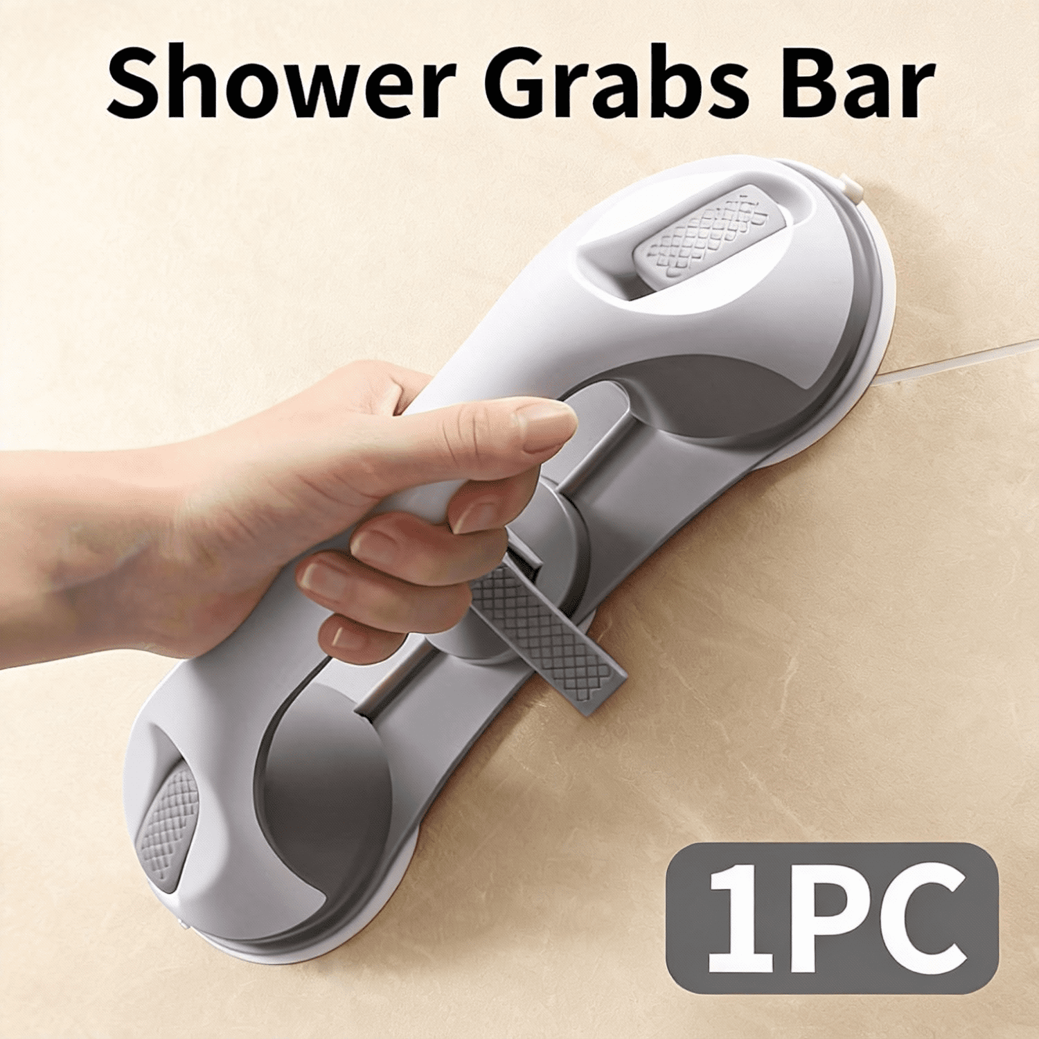 Grab Lock Shower Grab Bar Heavy Duty - Suction Cup Safety Handle with Flip Lock ...
