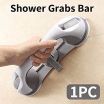 Shower Grab Bar Heavy Duty - Suction Cup Safety Handle with Flip Lock Technology, Anti-Slip Ergonomic Grip, 240lb Capacity - No Drill Required Bathroom Assist Rail for Elderly, Seniors