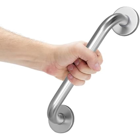 Shower Grab Bars for Bathtubs and Showers, Handicap Grab Bars for Shower Anti Slip, Shower Grab Bars for Senior for Wall Stainless Steel, Holds up to 500LBs, 12" L x 1" D, Brushed Nickel