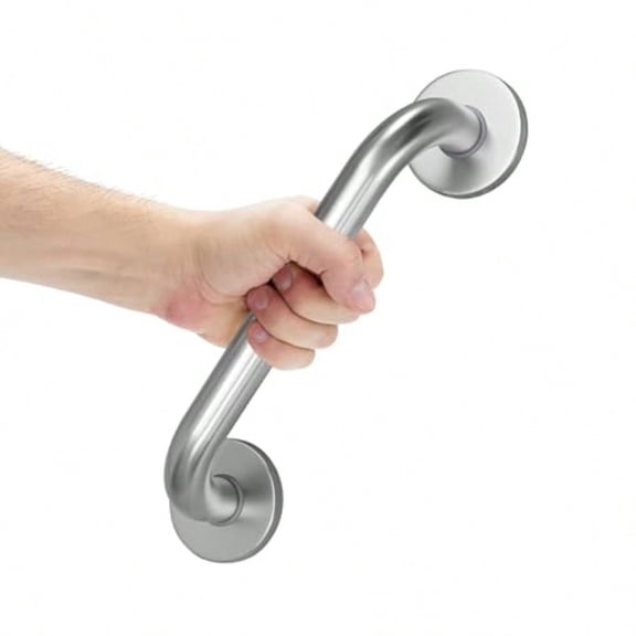 Shower Grab Bars for Seniors Anti Slip Bath Safety Grab Bar for Needy Stainless Steel Bathroom Safety Grab Bars Thickened Bar Bigger Base Holds 500LBS 12" L x 1.25" D Brushed Nickel