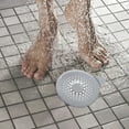 thumbnail image 1 of Shower Hair Catcher Drain Protector - Flexible TPR Strainer Cover for Bathroom Tub Sink and Shower Drains - 6.7 x 5.5 Inch Drain Screen for Home Kitchen Laundry - Flat and Domed Drain Compatible, 1 of 5