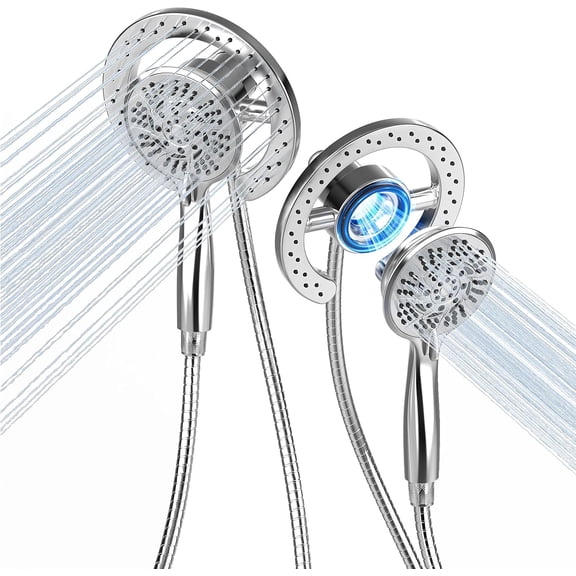 Shower  Handheld  Combo 10 Mode  Settings  2-in-1 High  Dual Showerhead Auto- Round Combination, Chrome
