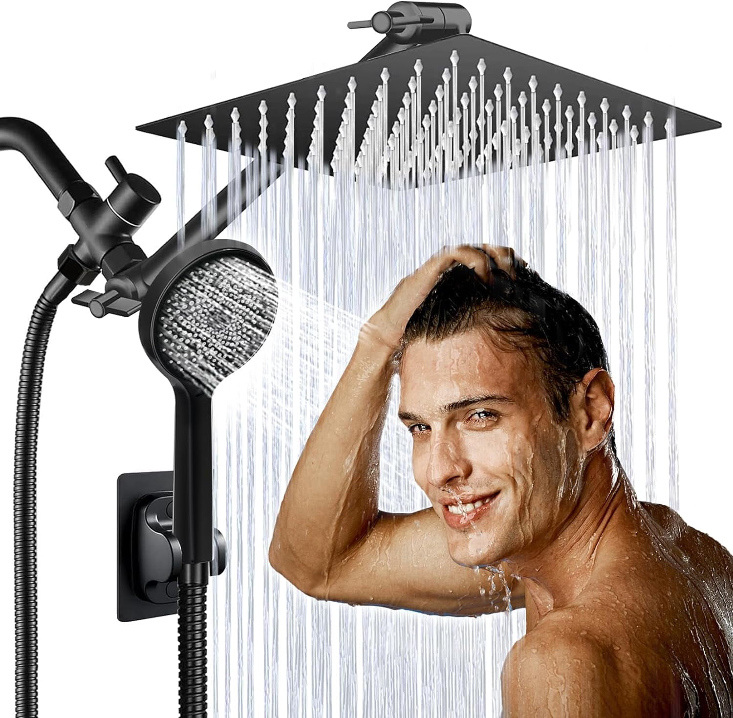 Shower Head,10”Rain Shower Head with Handheld Spray Combo and Adjustable