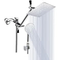 thumbnail image 1 of Shower Head, 12 Inch High Pressure Rainfall Shower Head/Handheld Shower Combo with 11 Inch Extension Arm, 9 Settings Adjustable Anti-leak Shower Head with Holder/Hose, Height/Angle Adjustable, 1 of 10